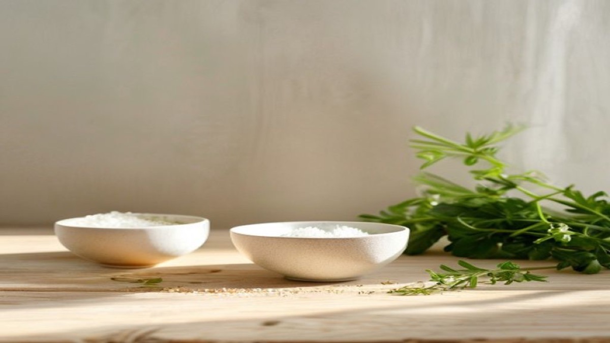 Bữa cơm gia đình được nêm nhạt với rau xanh và gia vị tươi