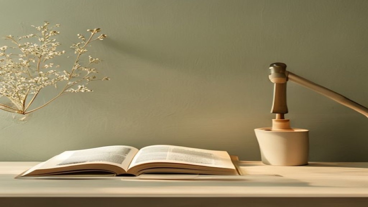 Kính đọc sách đặt trên cuốn sách mở cạnh đèn bàn ánh sáng ấm