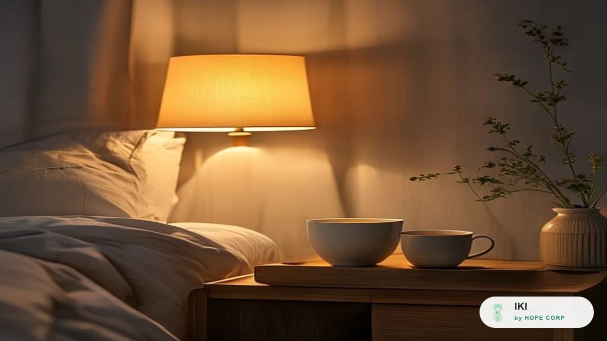 Góc thư giãn buổi tối trước khi ngủ