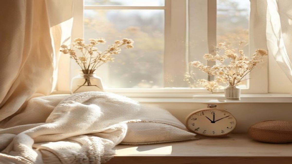 Người chợp mắt ngắn giữa trưa bên khung cửa sổ dịu nắng