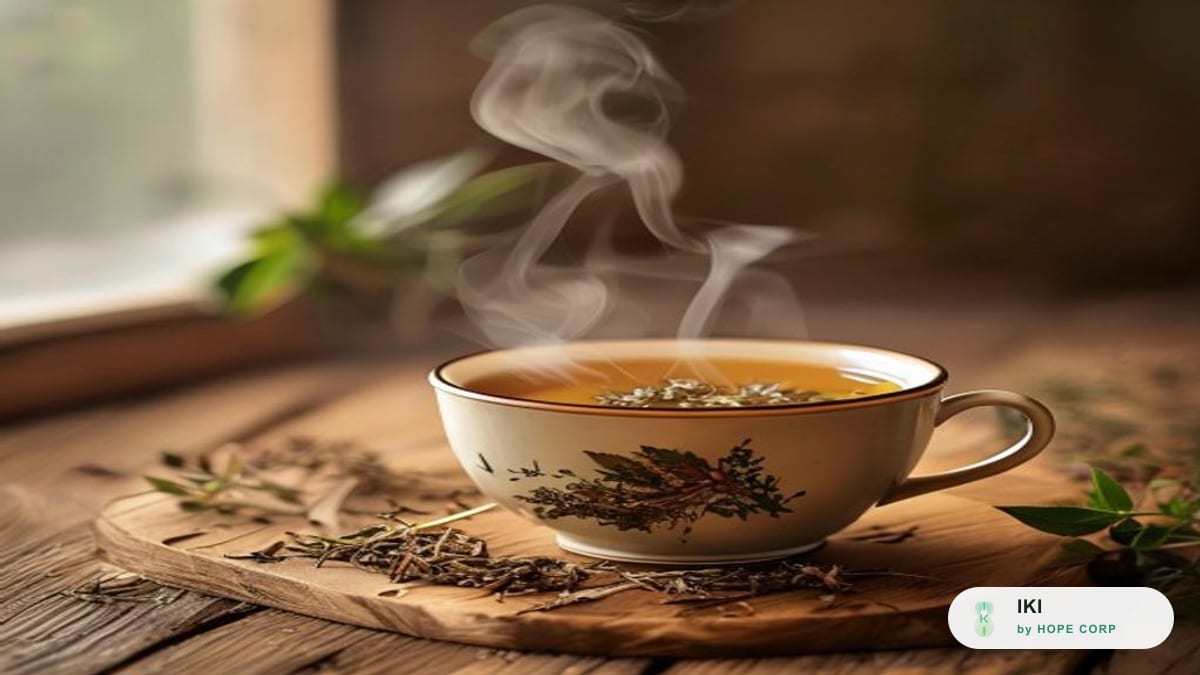 Tách trà thảo mộc ấm