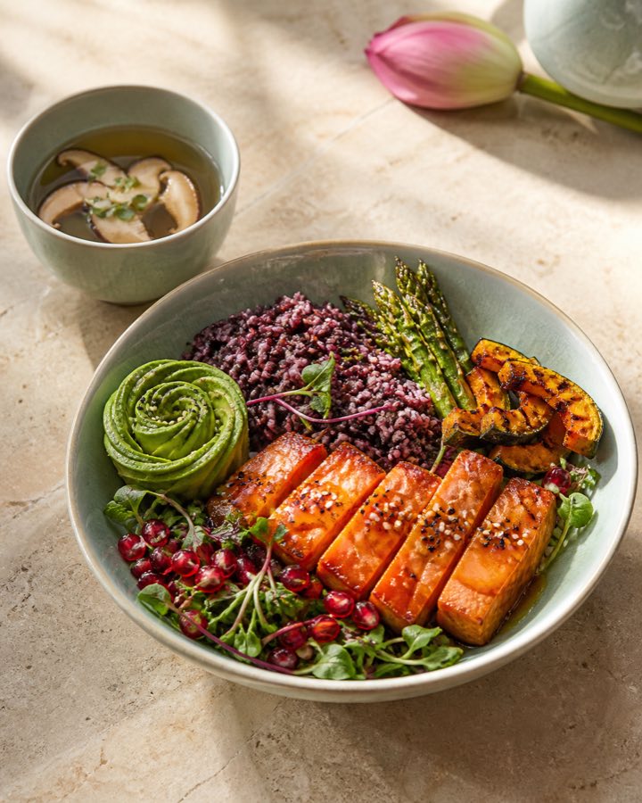 A varied meal on a table
