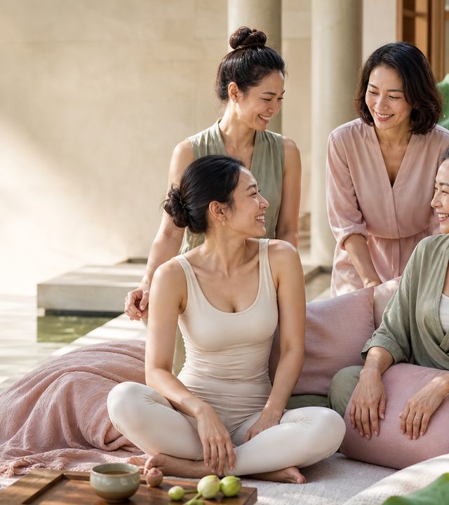 Women talking and relaxing together